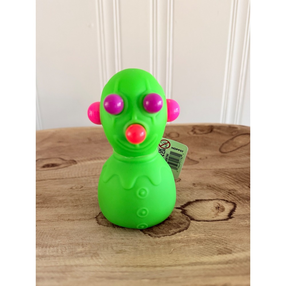Panic Pete NeeDoh Neon Green Squeeze Pop Out Stress Fidget Toy NEW Schylling